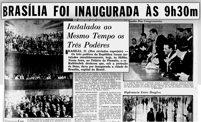 Resultado de imagem para InauguraÃ§Ã£o  de BrasÃ­lia